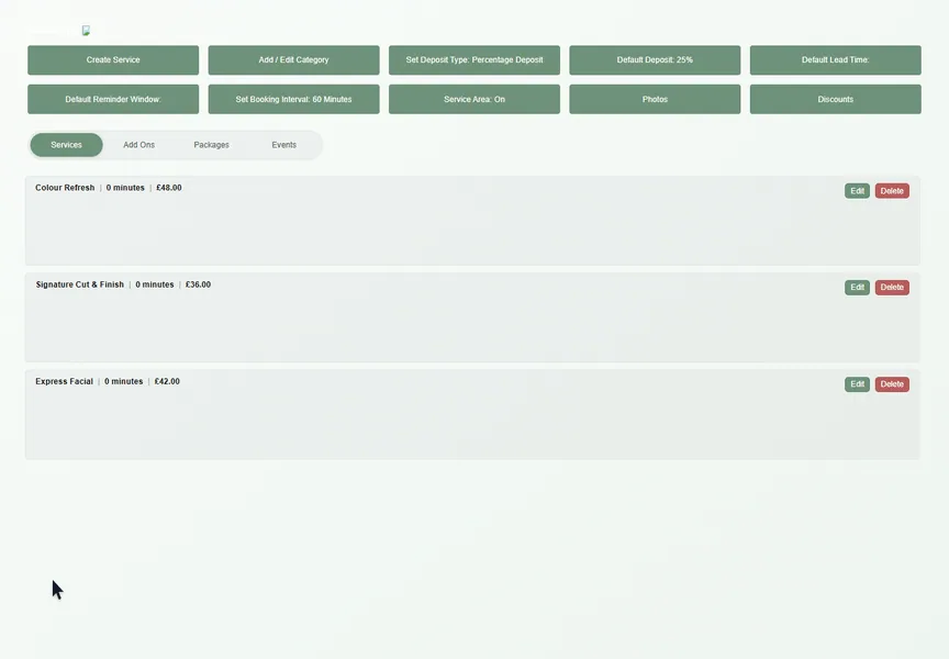 Set the deposit rate recorded in the real Booking Tree interface with dummy data